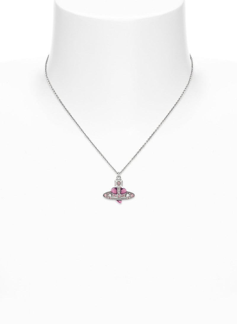 New Diamante Heart Pendant - Silver