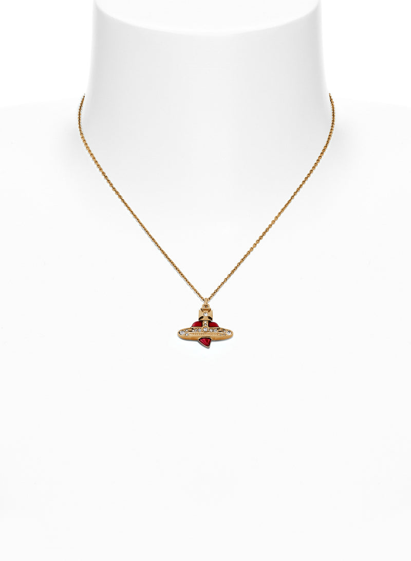 New Diamante Heart Pendant - Gold/Pink - 630203BM-02R654-CN