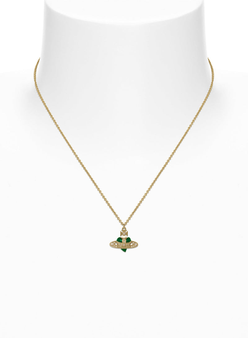 New Diamante Heart Pendant - Gold