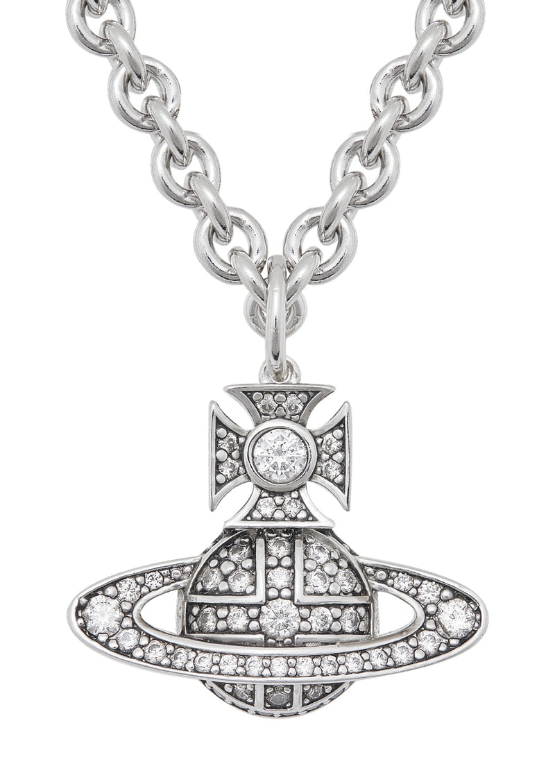 Man. Carmelo Bas Relief Pendant - Silver/White - 630203CO-02P394-SM