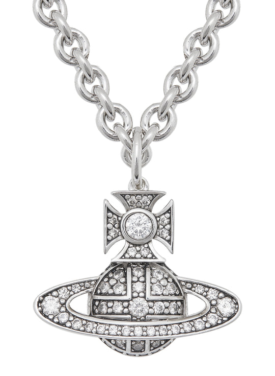 Man. Carmelo Bas Relief Pendant - Silver/White - 630203CO-02P394-SM