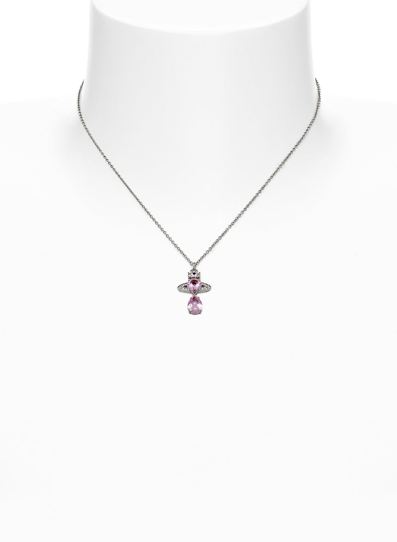 Ismene Drop Pendant - Silver/Pink - 630203D5-02P271-SM