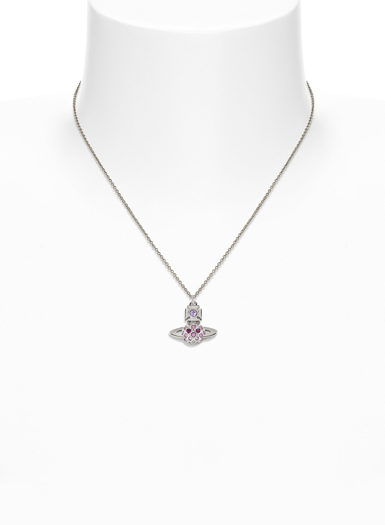 Willa Bas Relief Pendant - Silver/Violet - 630203DE-02P457