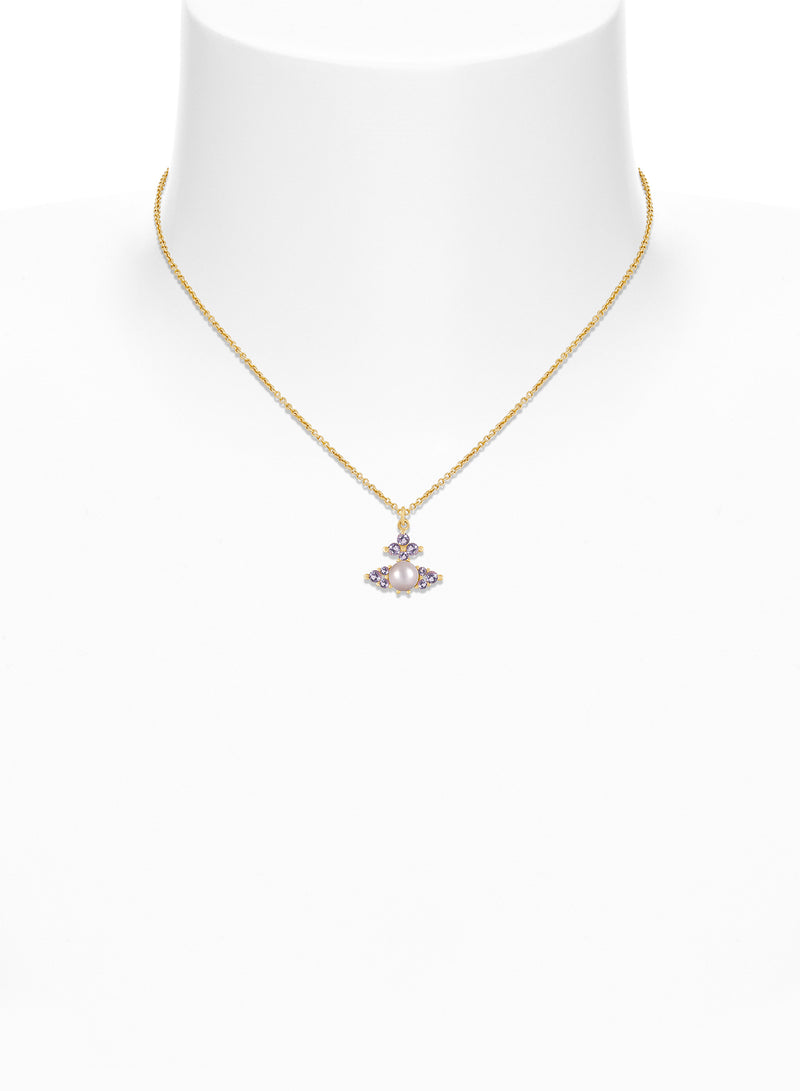 Feodora Pendant - Gold/Purple - 630203EP-02R791