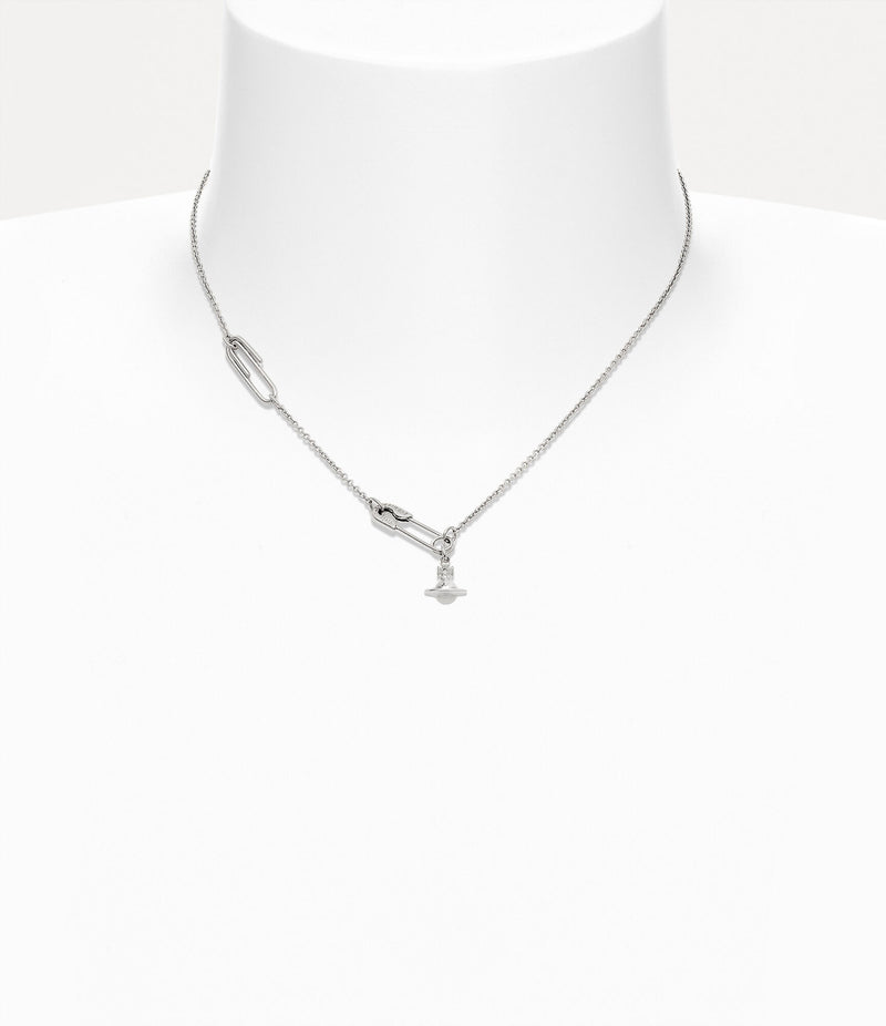Safety Pin Pendant - Silver - 630203F7-01P019