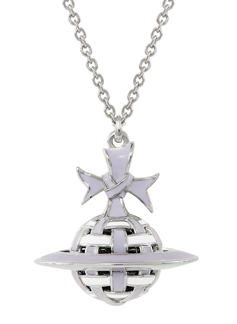 Ribbon Orb Pendant - Silver/Sky Blue - 630203FH-02P599
