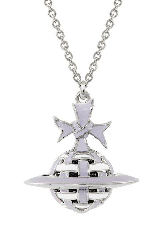 Ribbon Orb Pendant - Silver/Sky Blue - 630203FH-02P599