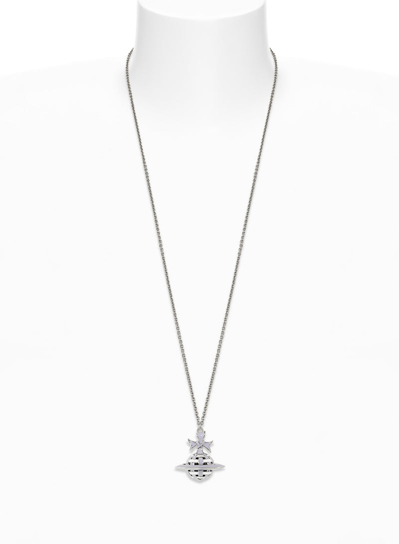 Ribbon Orb Pendant - Silver/Sky Blue - 630203FH-02P599