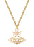 Ribbon Bas Relief Pendant - Gold/Pink - 630203FJ-02R882