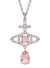 Olympia CZ Drop Pendant - Silver/Peach - 630203IB-02P773