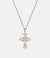Olympia CZ Drop Pendant - Silver/Peach - 630203IB-02P773