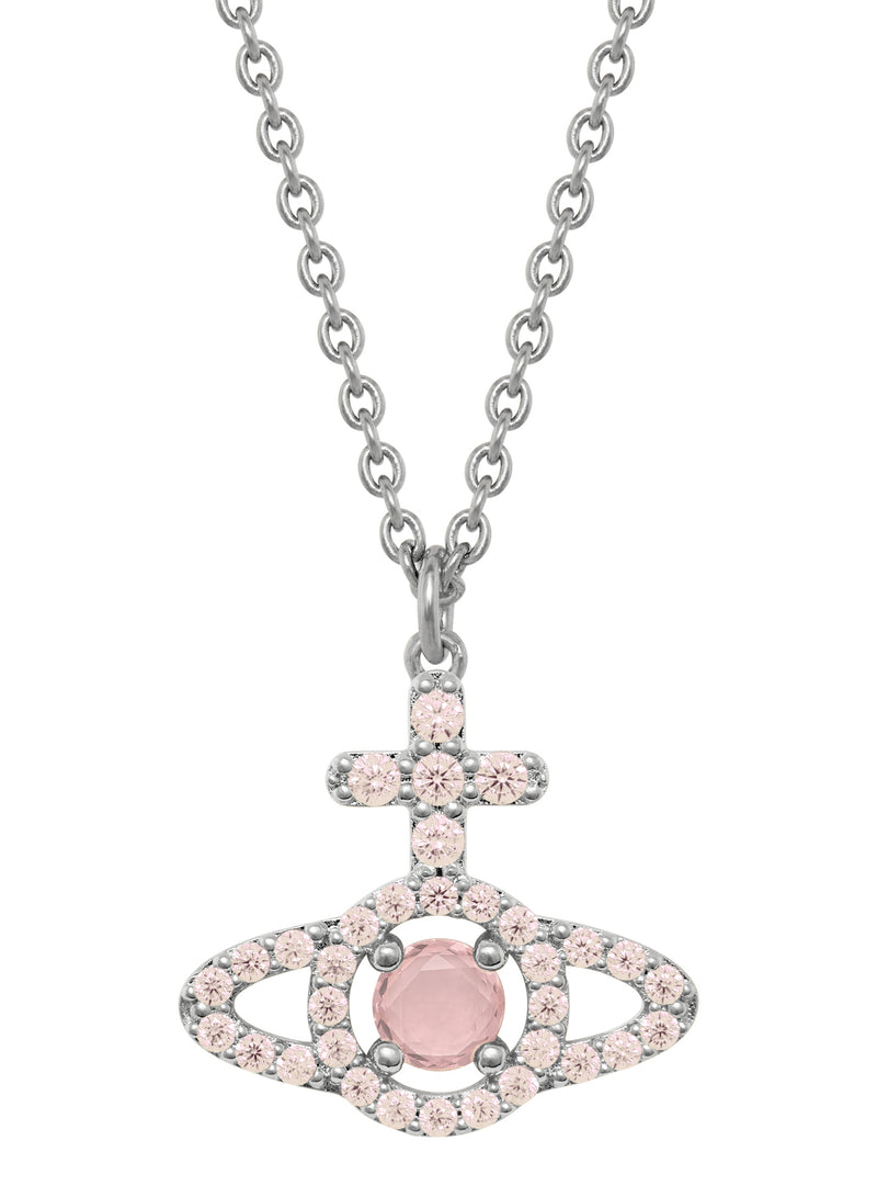 Olympia CZ Pendant - Silver/Peach - 630203IC-02P773