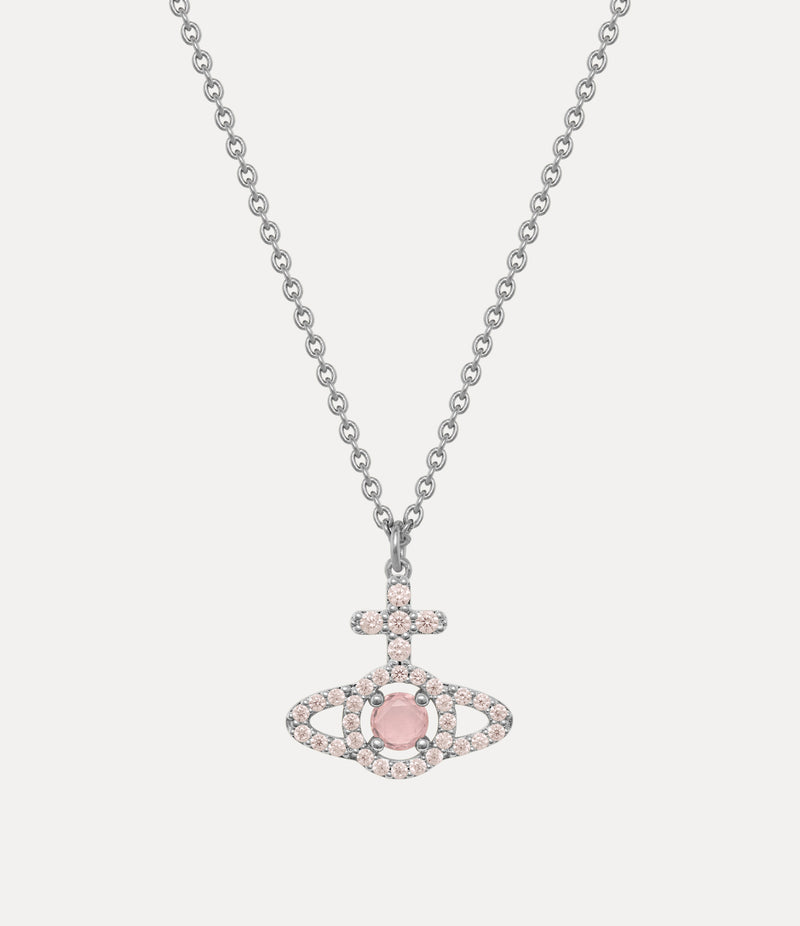 Olympia CZ Pendant - Silver/Peach - 630203IC-02P773