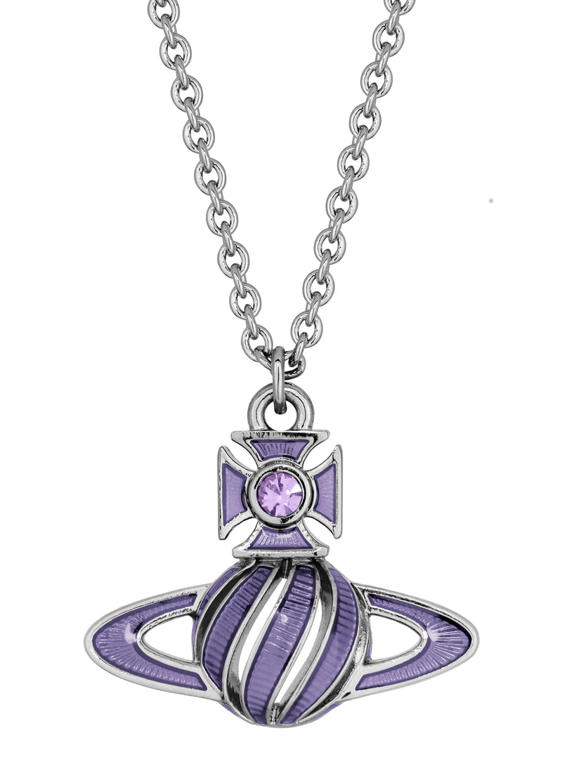 Samira Bas Relief Pendant - Silver/Violet - 630203EP-02P787