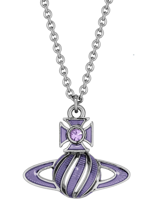 Samira Bas Relief Pendant - Silver/Violet - 630203EP-02P787