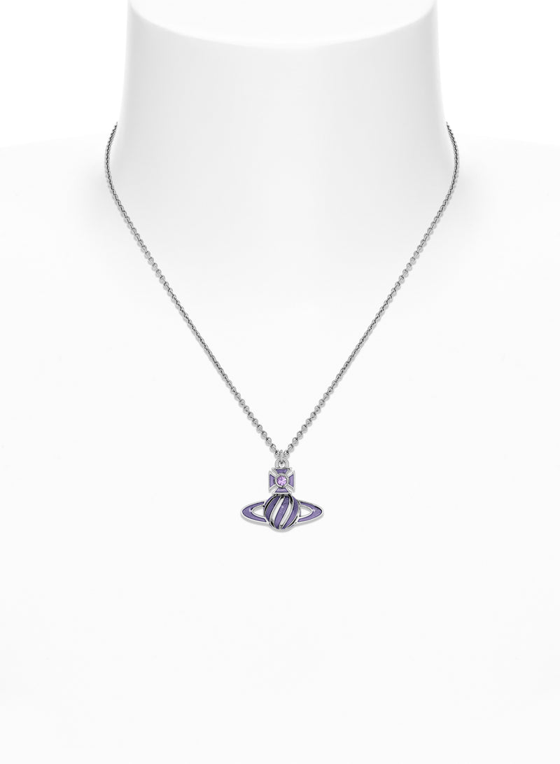 Samira Bas Relief Pendant - Silver/Violet - 630203EP-02P787