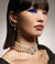 Three Row Pearl Bas Relief Choker - Silver - 63030007-02P127-CN