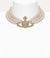 Three Row Pearl Bas Relief Choker - Gold -  63030007-02R117-CN