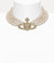 Three Row Pearl Bas Relief Choker - Gold -  63030007-R117-CN