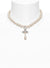 One Row Pearl Drop Choker - Silver - 63030008-02P128-CN