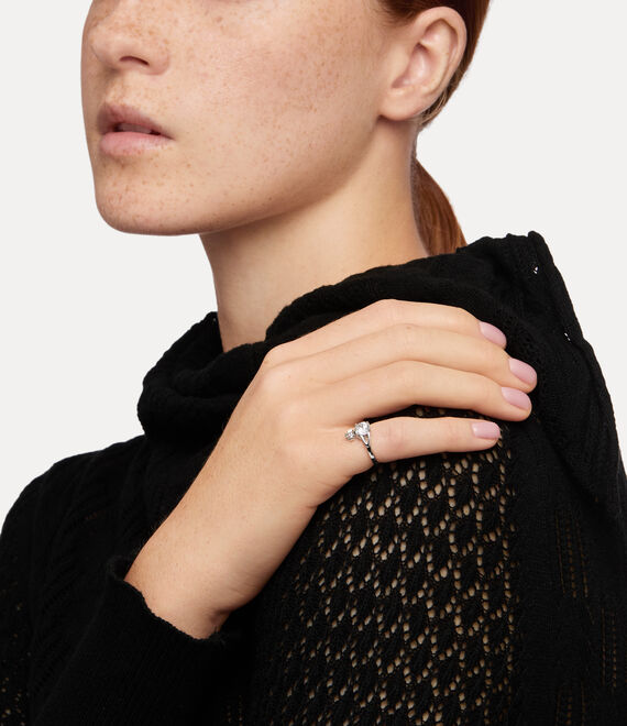 Reina Petite Ring, Large - Silver - 64040006-01P102-SM-L