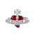 New Diamante Heart Ring - Silver/Red - 6404016Z-01P383