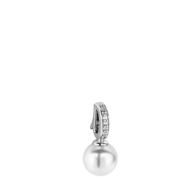 Milano Pearl CZ Pendant Necklace - Silver - 6760PW
