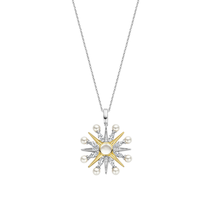 Milano Pearl Star Pendant Necklace - Gold/Silver - 6822YP