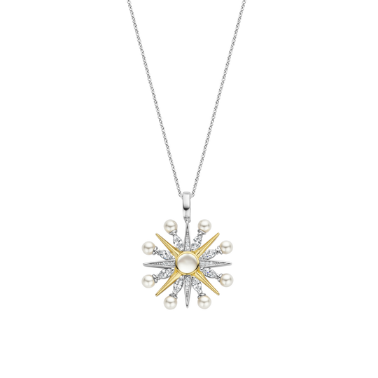 Milano Pearl Star Pendant Necklace - Gold/Silver - 6822YP