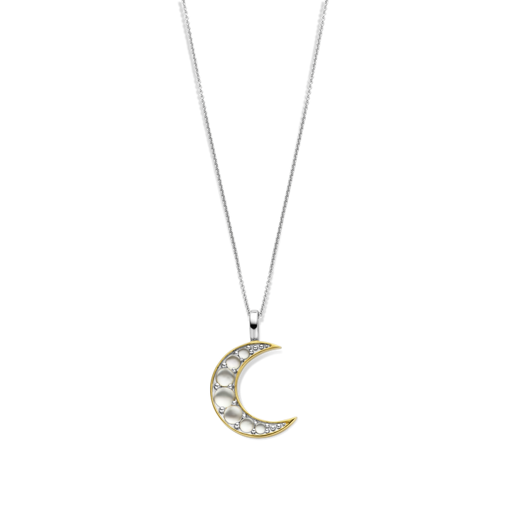 Milano Mother Of Pearl Moon Pendant Necklace - Gold/Silver - 6824MW