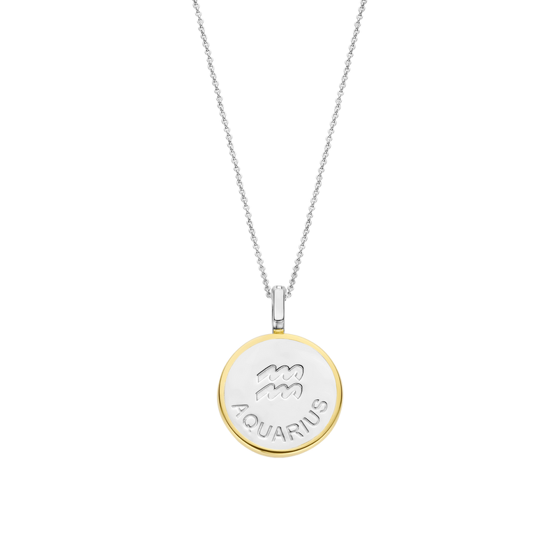 Milano Zodiac Aquarius Pendant - Gold/Silver - 6826AQ