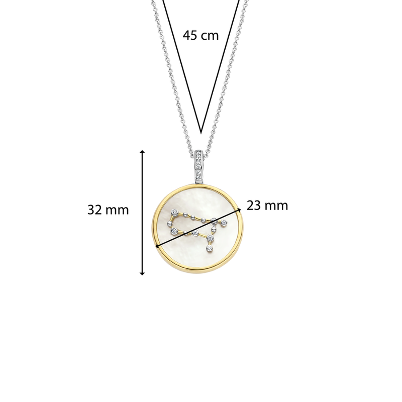 Milano Zodiac Gemini Pendant - Gold/Silver - 6826GE