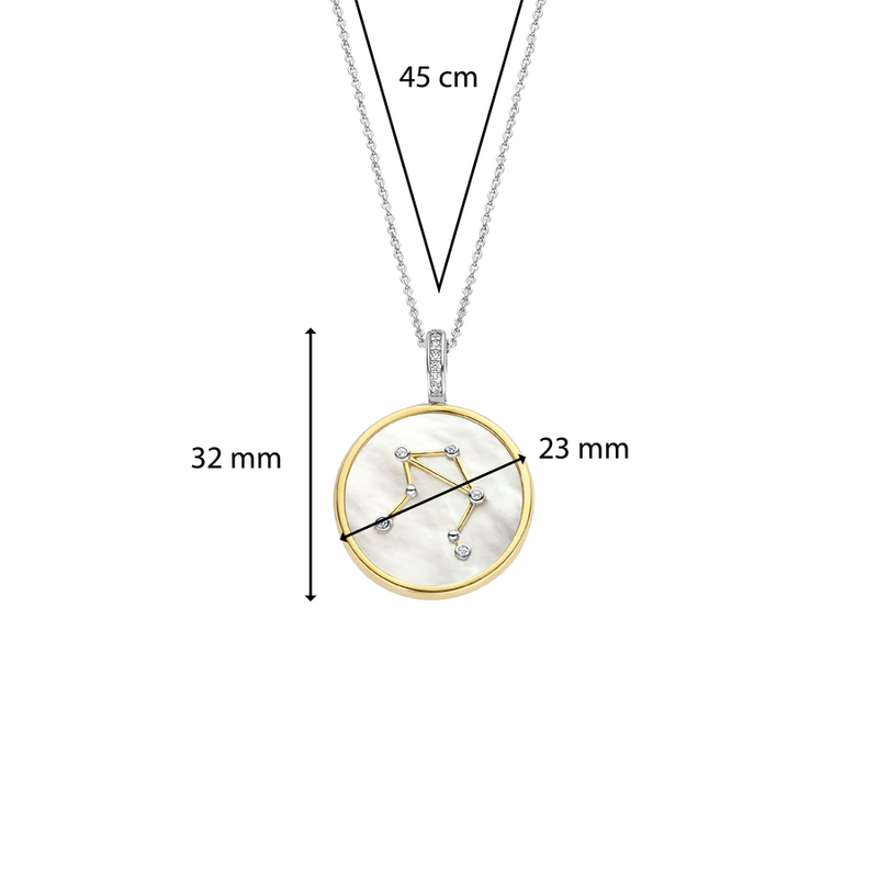 Milano Zodiac Libra Pendant - Gold/Silver - 6826LI
