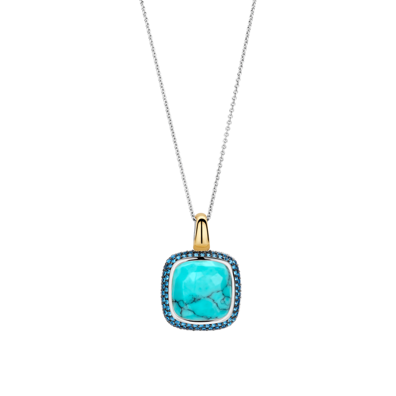 Milano Turquoise Pendant - Gold/Silver - 6828TQ