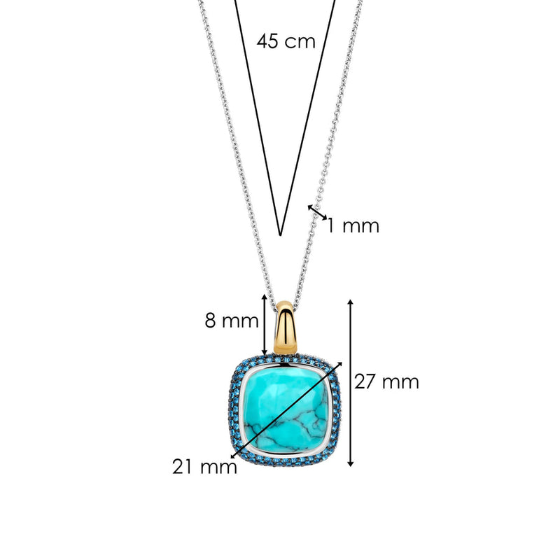 Milano Turquoise Pendant - Gold/Silver - 6828TQ