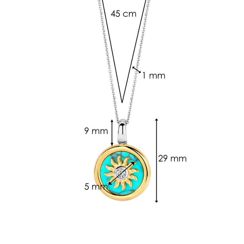 Milano Sun Turquoise Pendant - Gold - 6831TQ