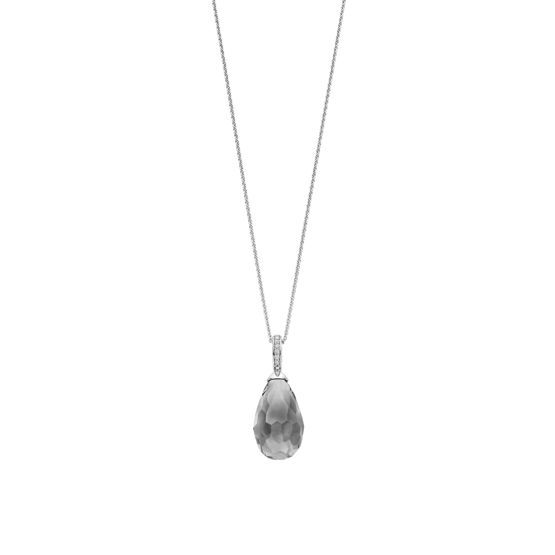 Milano Grey Stone Pendant - Silver - 6849GG