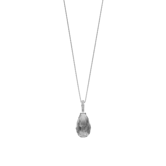 Milano Grey Stone Pendant - Silver - 6849GG