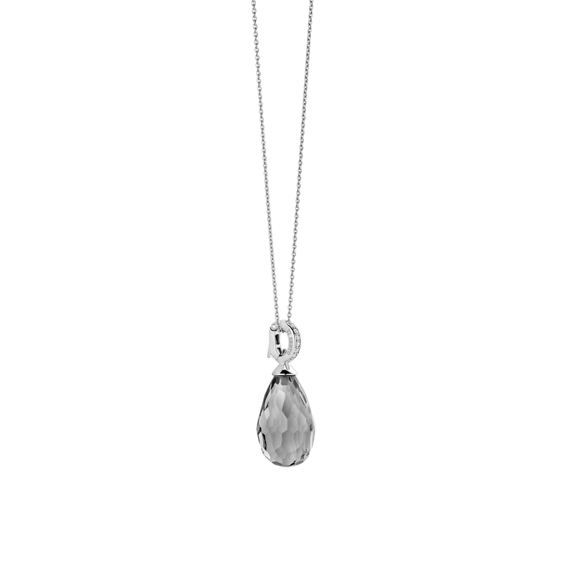Milano Grey Stone Pendant - Silver - 6849GG