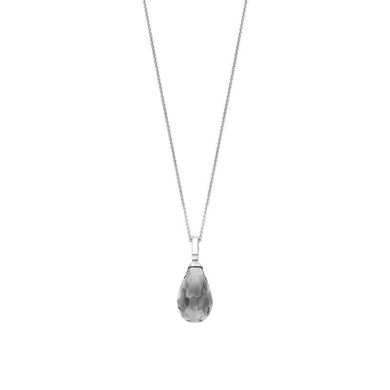 Milano Grey Stone Pendant - Silver - 6849GG