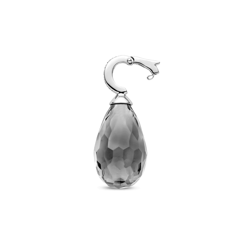 Milano Grey Stone Pendant - Silver - 6849GG