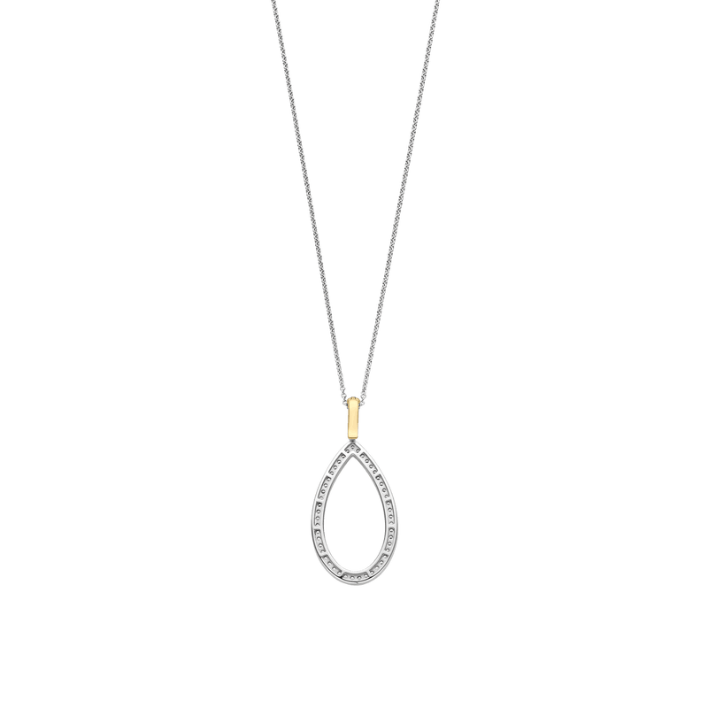 Milano Teardrop Shaped CZ Pendant - Silver - 6850ZY