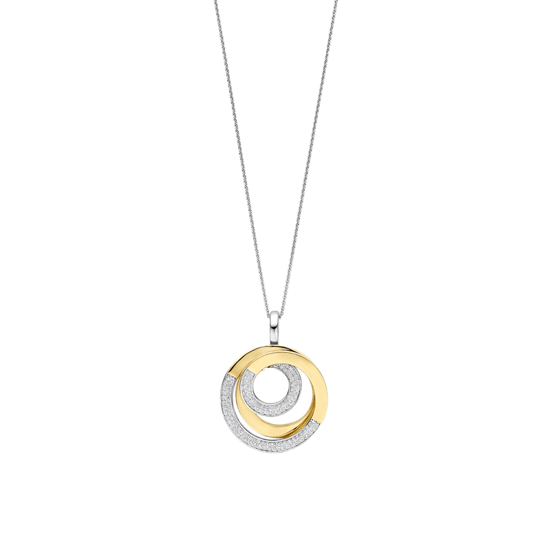 Milano Interlocking Circles Pendant - Silver/Gold - 6851ZY