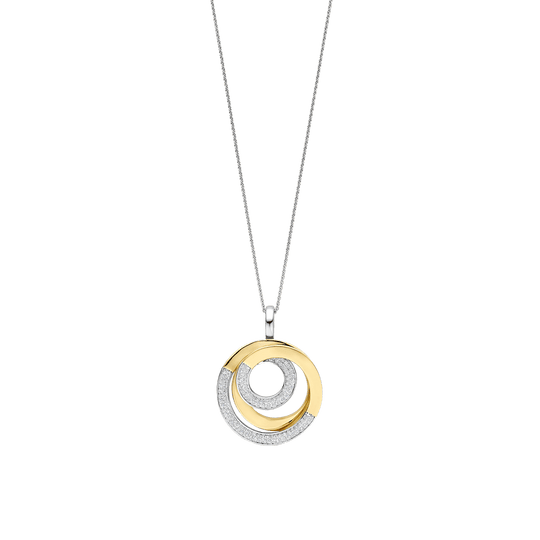 Milano Interlocking Circles Pendant - Silver/Gold - 6851ZY