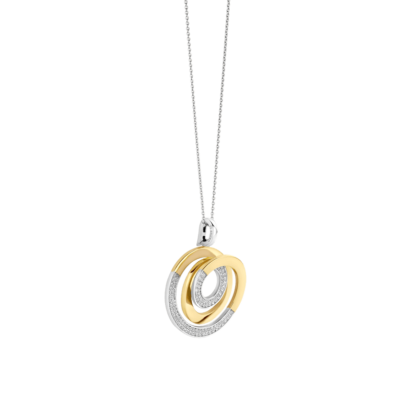 Milano Interlocking Circles Pendant - Silver/Gold - 6851ZY