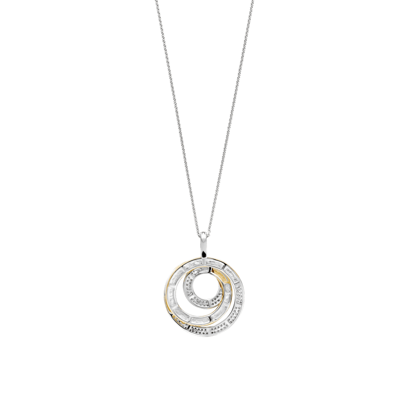 Milano Interlocking Circles Pendant - Silver/Gold - 6851ZY