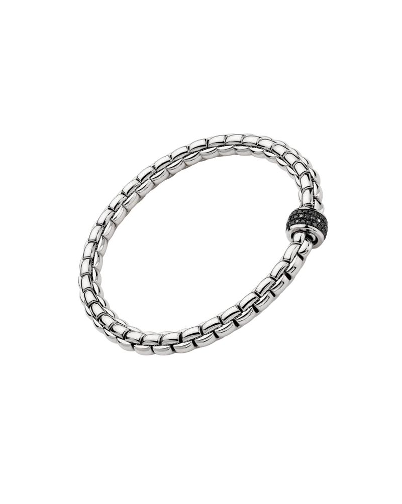 EKA Flex'it Black Diamond Bracelet, Medium - 18ct White Gold - 704BPAVENM