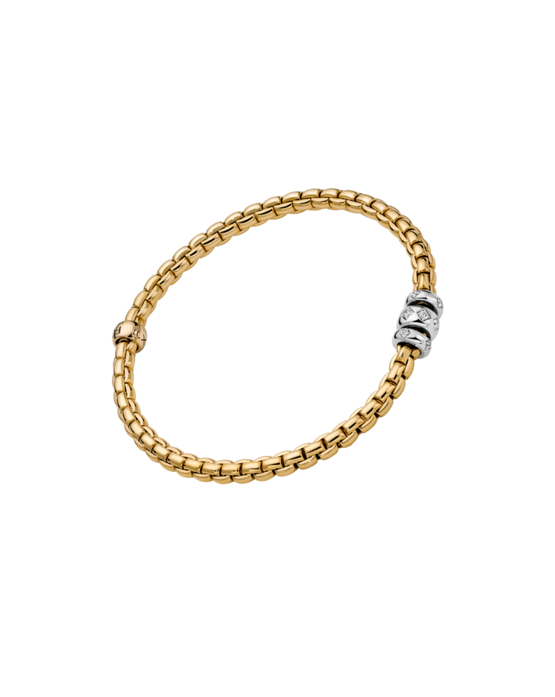 Eka Flex'It Bracelet With Rhombus Set Diamonds, Medium - 18ct Yellow Gold - 73101B3_PB_G_BBB_00M