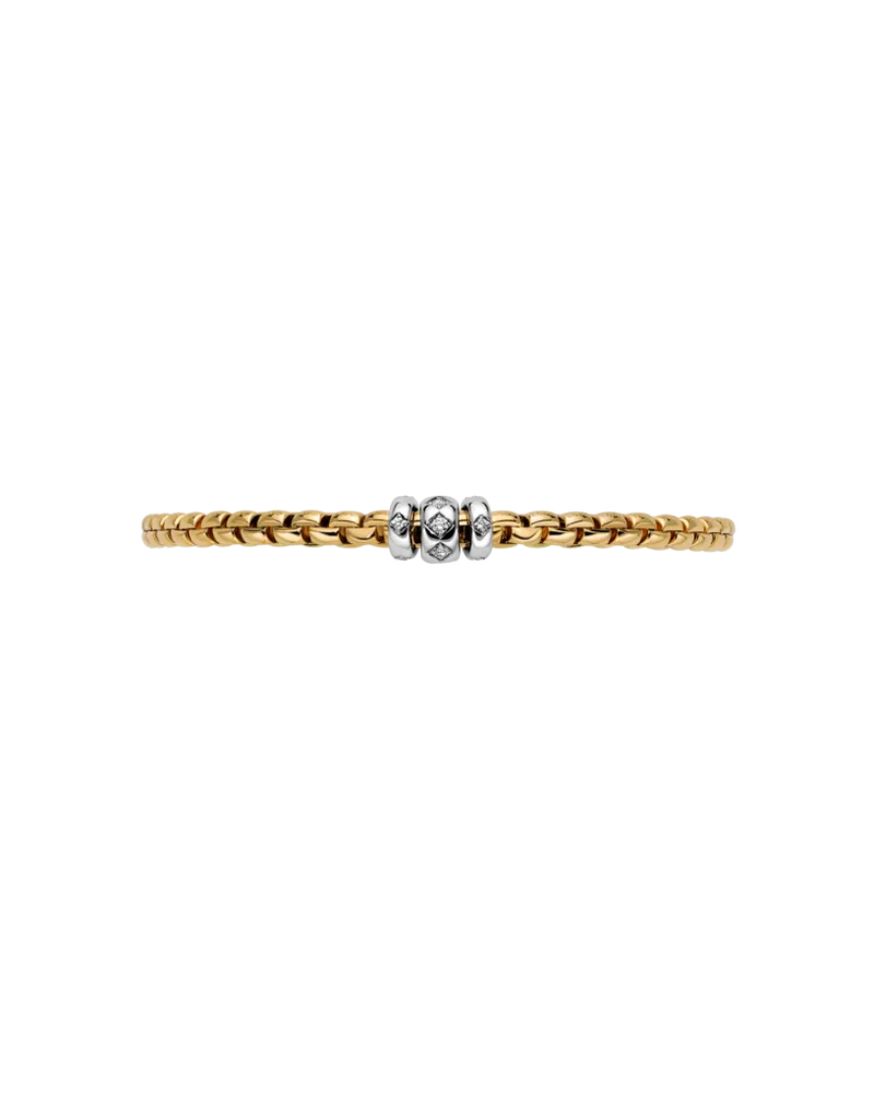 Eka Flex'It Bracelet With Rhombus Set Diamonds, Medium - 18ct Yellow Gold - 73101B3_PB_G_BBB_00M