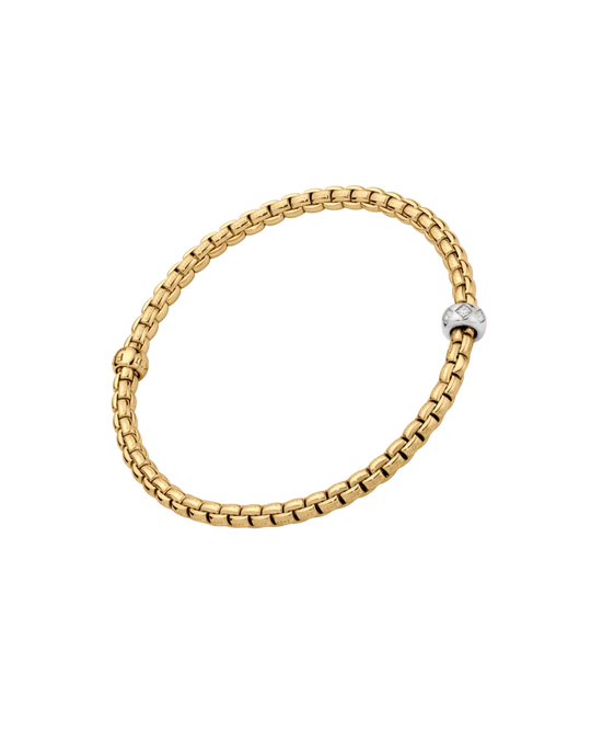 Eka Flex'It Bracelet With Rhombus Set Diamonds, Medium - 18ct Yellow Gold - 73101BX_BB_G_XBX_00M